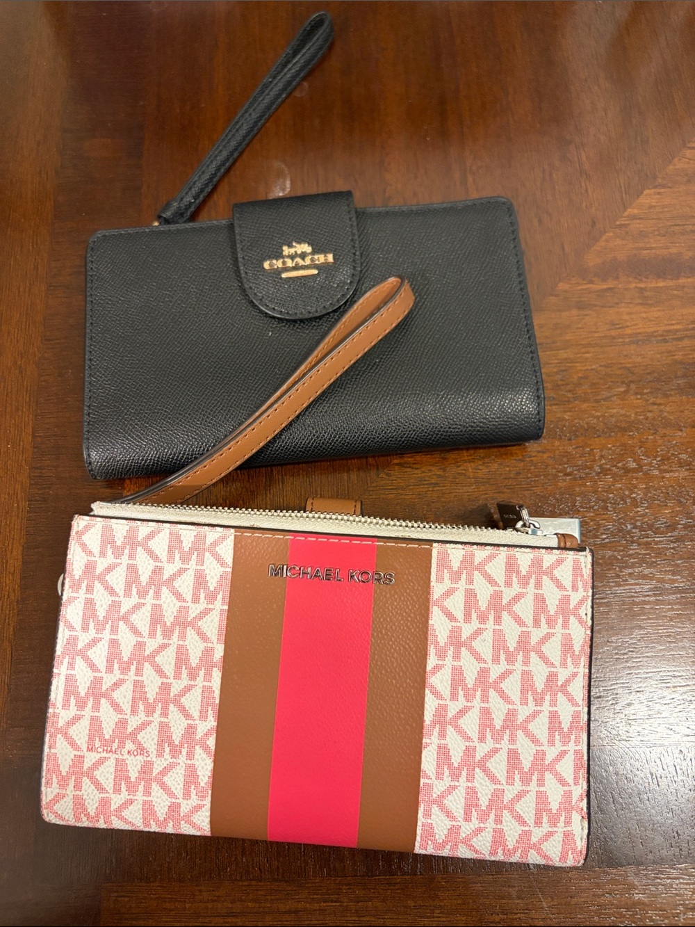 Michael Kors Pink, Brown & Red Signature Wristlet